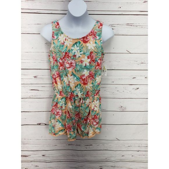 Bobbie Brooks Large 10/12 hawaiian tropical print‎ romper jumpsuit - Picture 9 of 12